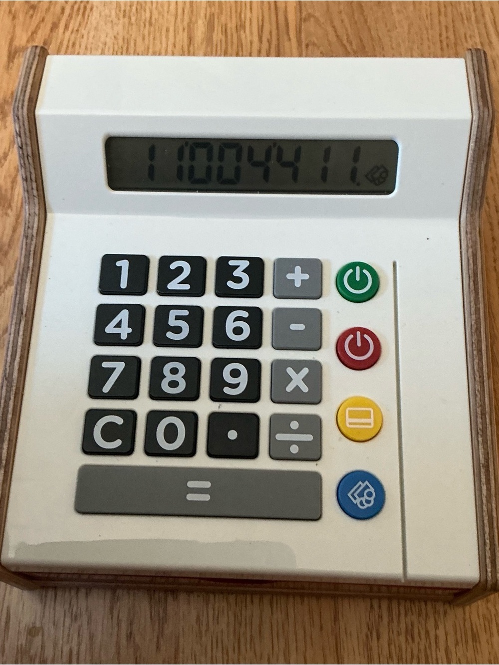 Toy Cash Register  Solar Powered   Wood Base